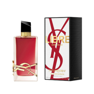Flacon YSL Libre Berry Crush Eau de Parfum rouge avec logo doré