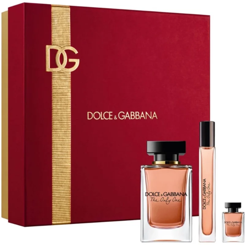 Coffret Dolce&Gabbana The Only One : boîte rouge et Eau de Parfum 100 ml, voyage 10 ml, miniature 5 ml