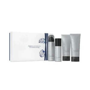 Coffret Rituals Homme Small : présentation du coffret ; Mousse de douche Sport 50 ml + Spray anti-transpirant Sport 50 ml + Shampooing et gel douche 2-en-1 Sport 70 ml + Lotion pour le corps Sport 70 ml