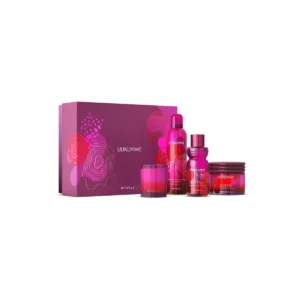 Coffret Rituals Uukumwe Large : présentation du coffret ; Mousse de douche onctueuse 200 ml + Huile pour le bain et la douche 200 ml + Beurre corporel riche 220 ml