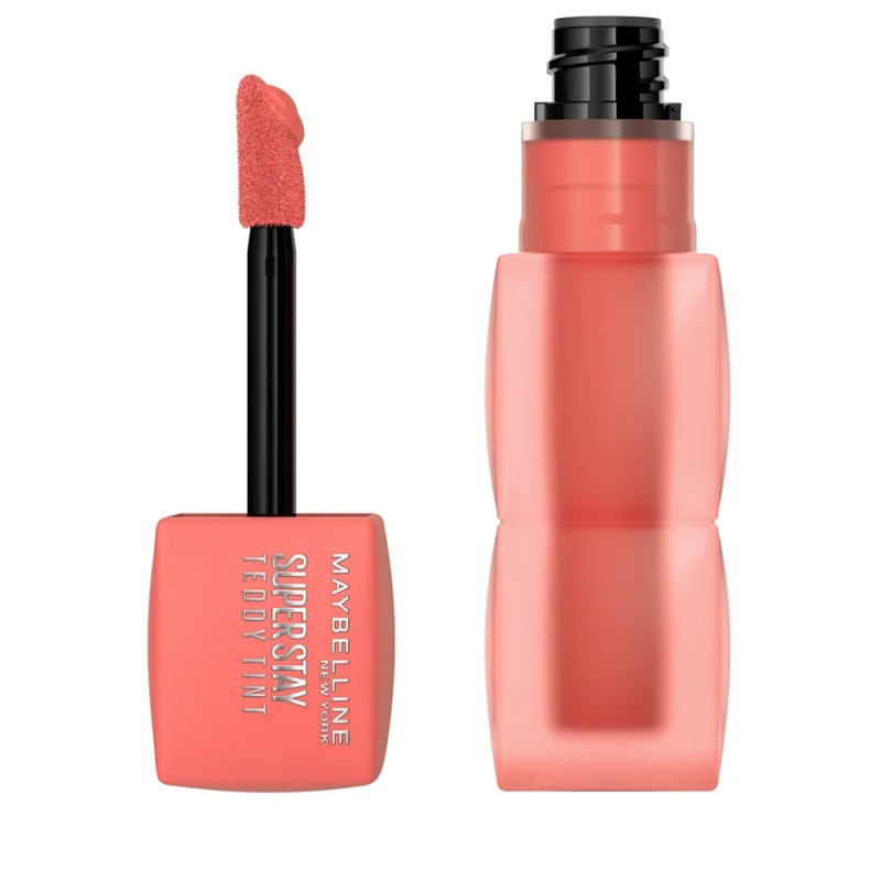 Maybelline Superstay Teddy Tint 5 ml, teinte 25 Baby Tee, flacon et applicateur