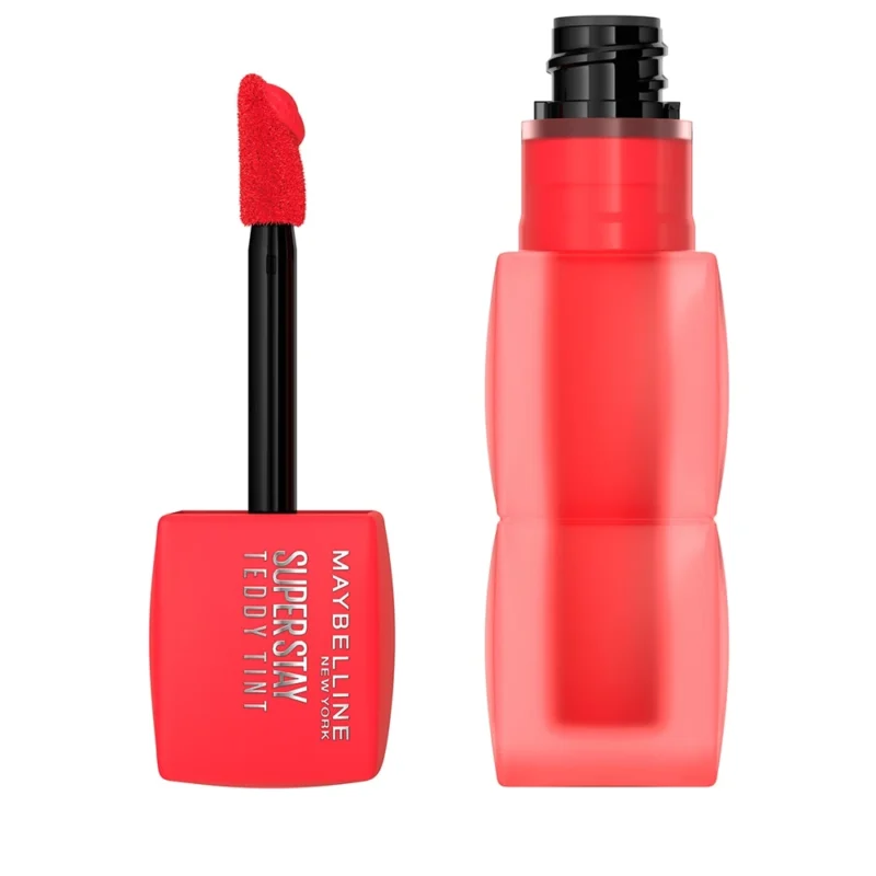 Maybelline Superstay Teddy Tint 5 ml, teinte 35 July Forever, flacon et applicateur
