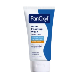 PanOxyl Acne Foaming Wash 10% 156 g — tube nettoyant visage et corps