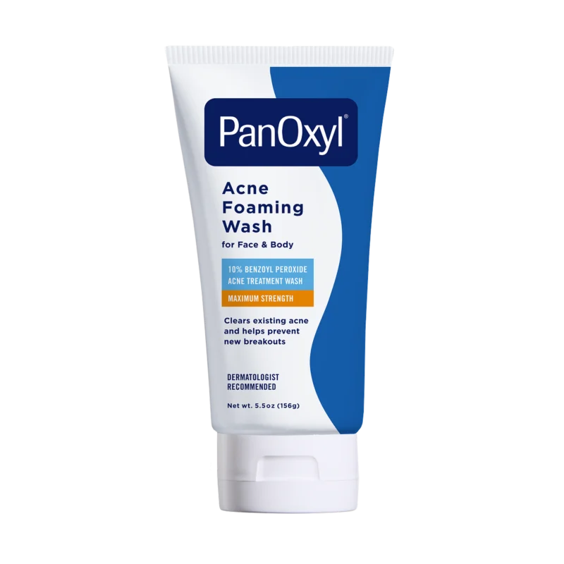 PanOxyl Acne Foaming Wash 10% 156 g PanOxyl Acne Foaming Wash 10% 156 g — tube nettoyant visage et corps